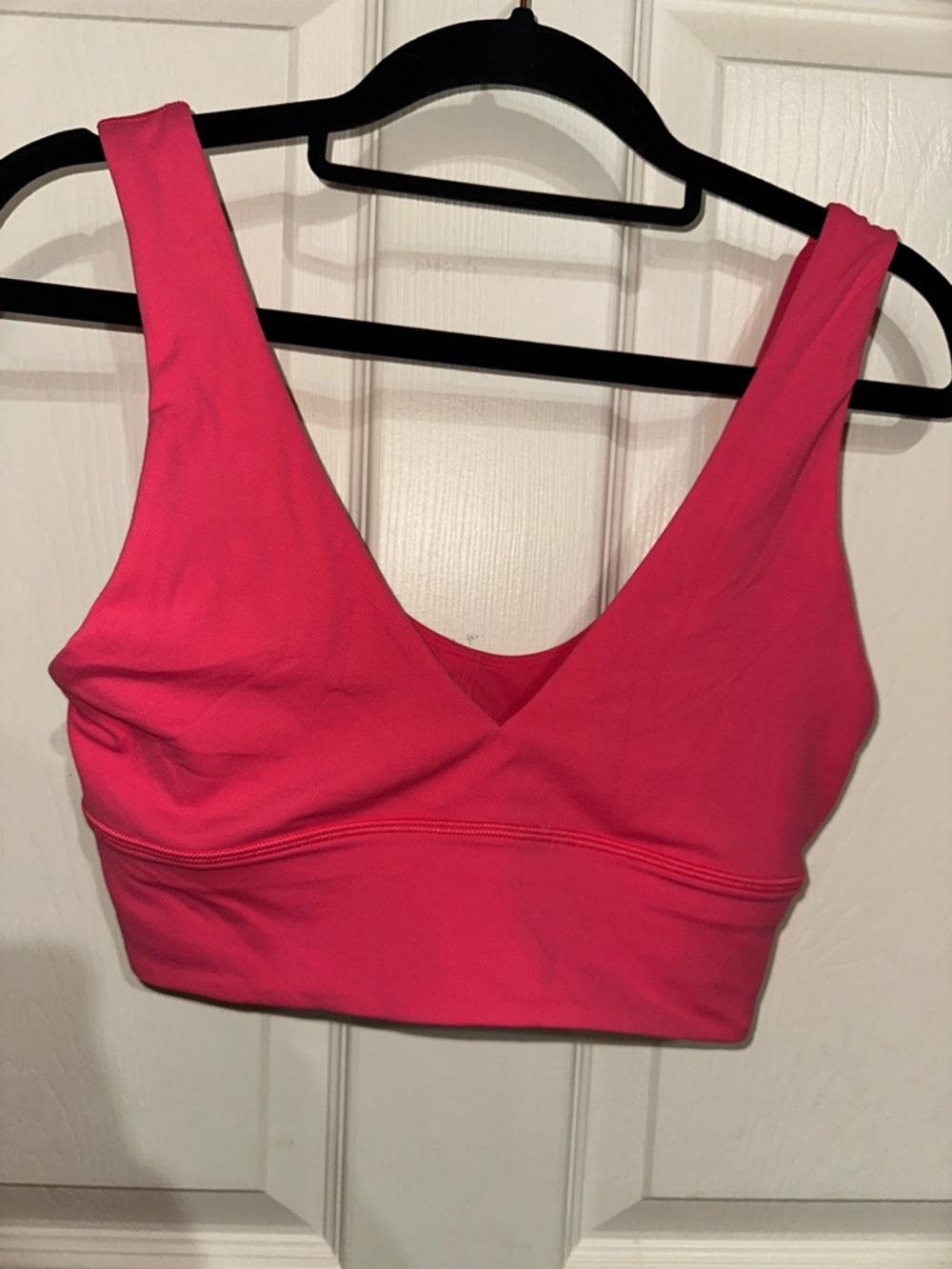 lululemon athletica V-Neck Sports Bra in Pink 8 gym activewear athletic